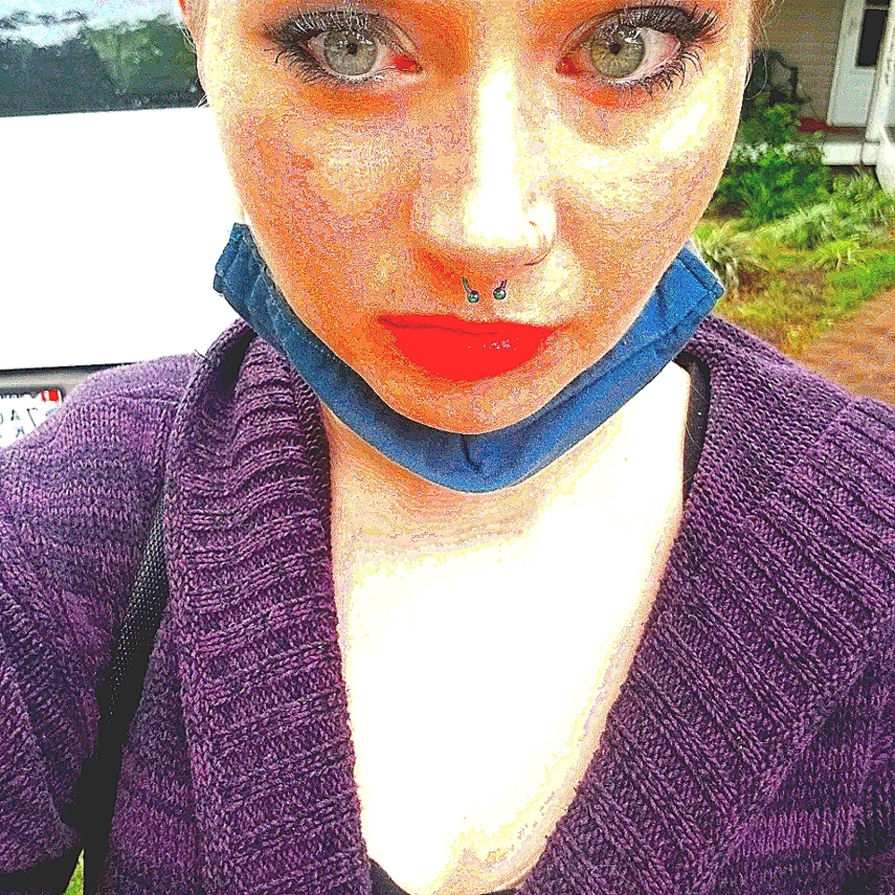Long purple sweater